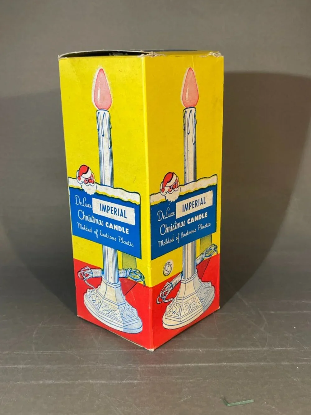 4 Imperial Christmas Candle Deluxe No 101 Org Box Electric Embossed (2063)